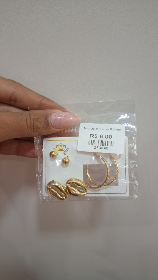 Trio de brincos bijoux