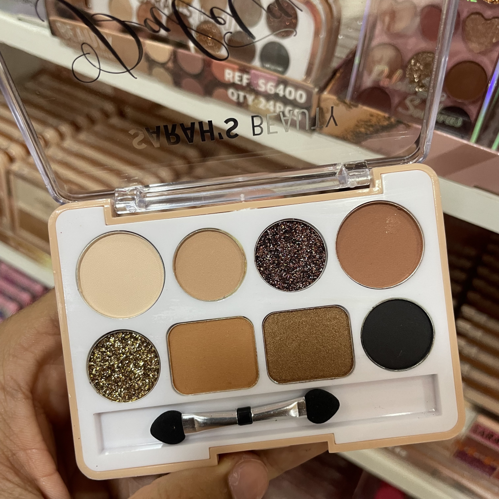 Paleta de Sombras c/8 cores e Pincel SARAH'S BEAUTY - Tipo A - #2