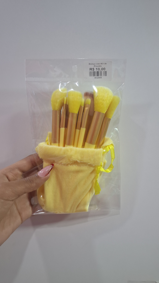 Bolsa com kit de pincéis
