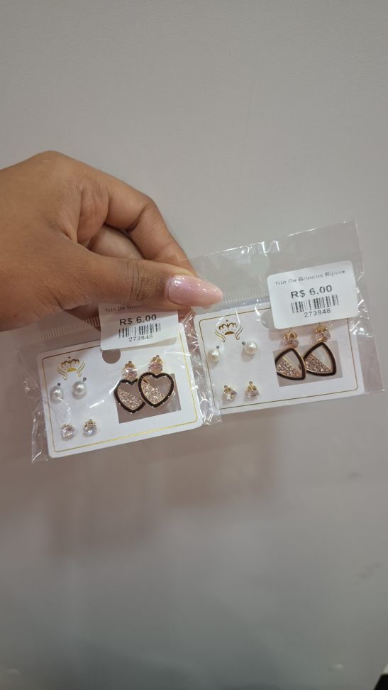 Trio de brincos bijoux