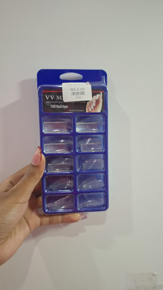 Unhas tips meia lua