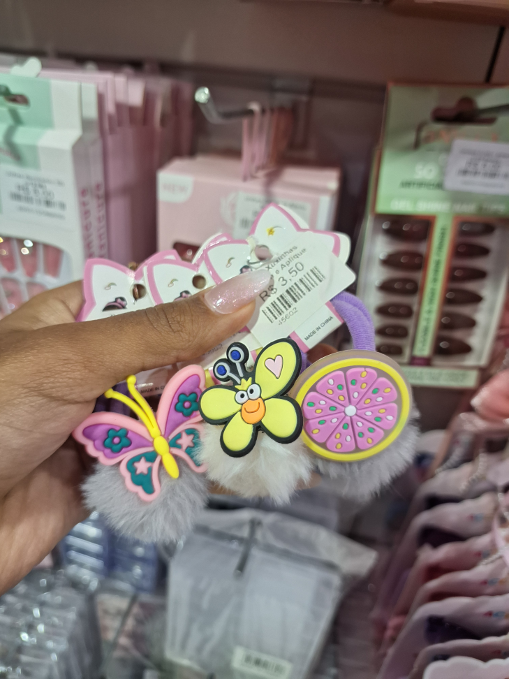 Par de Xuxinhas Pompom e Aplique