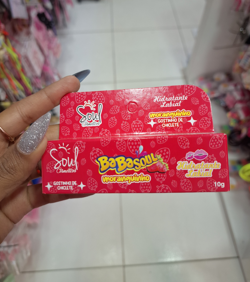 Hidratante Labial Babasoul Soul Cosméticos Moranguinho
