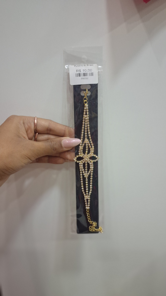 Pulseira De Strass Dourada