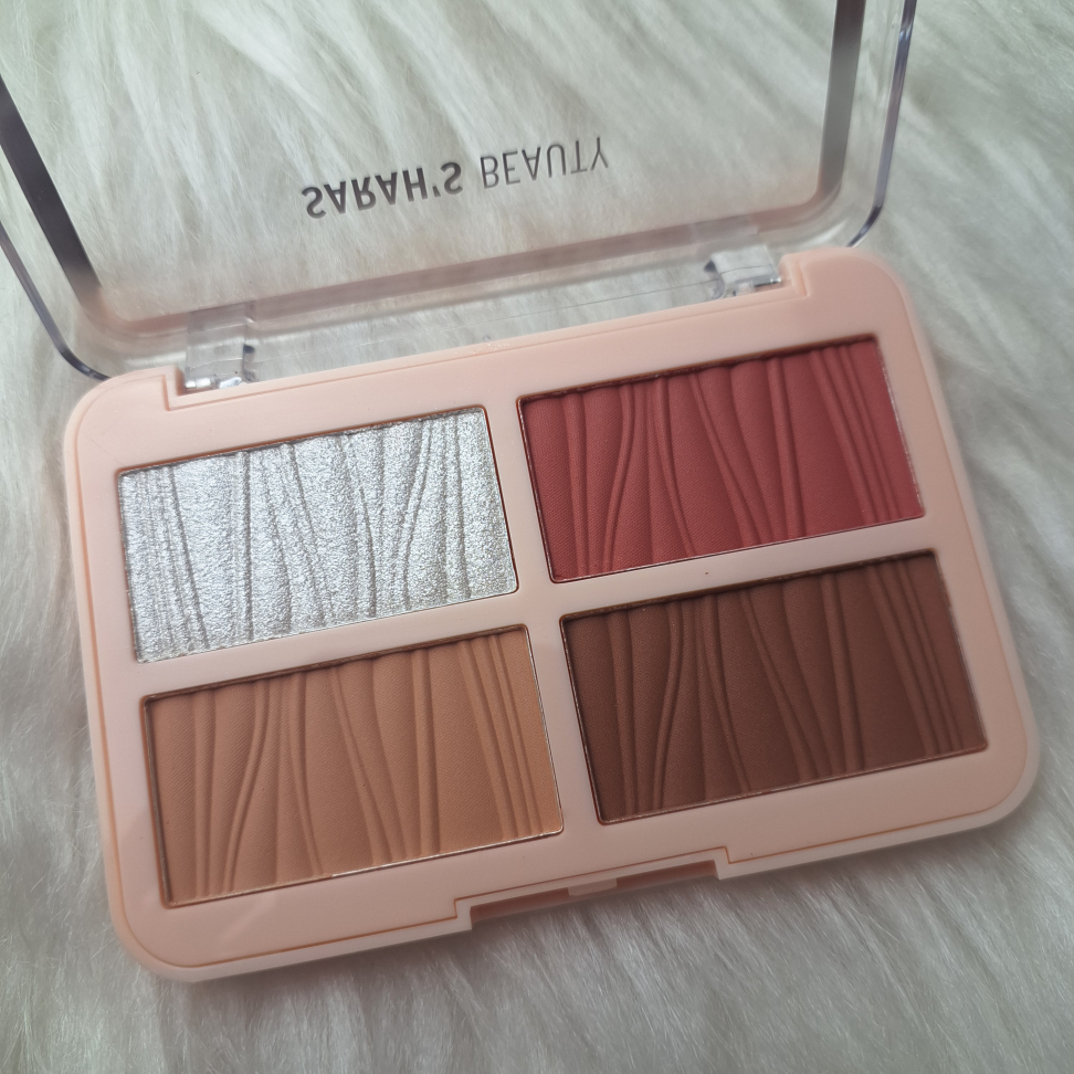 Paleta 4 em 1 Iluminador + Blush + Pó Compacto + Contorno SARAH'S BEAUTY - COR A - #1