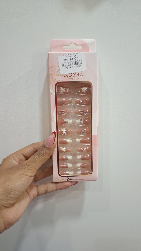 Unhas postiças 3D royal c/24