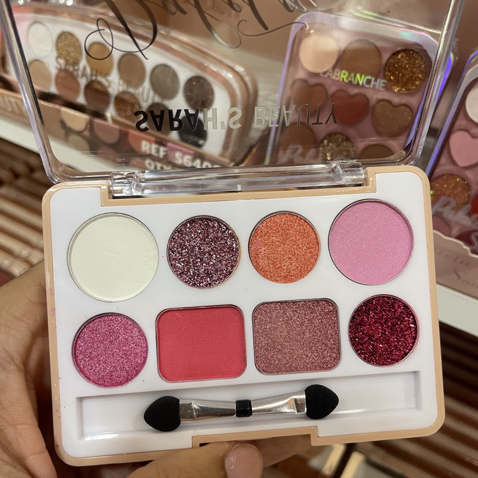 Paleta de Sombras c/8 cores e Pincel SARAH'S BEAUTY - Tipo B - #2
