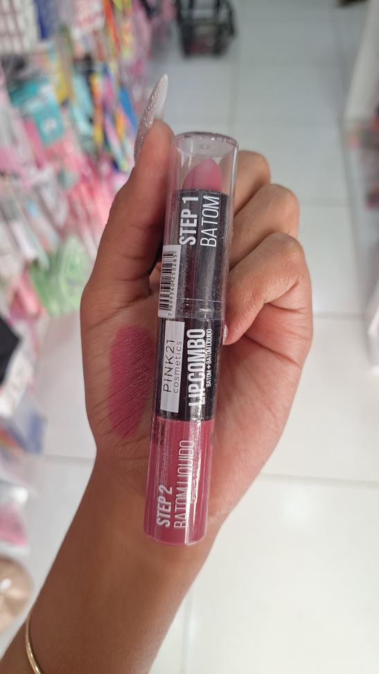 Lip Combo 2 em 1 Batom Líquido Matte + Batom PINK 21- cor 03