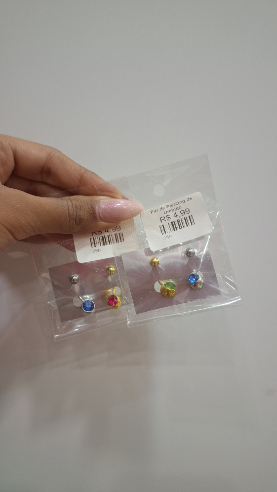 Par de piercing de umbigo