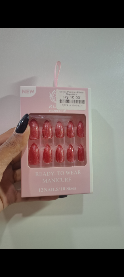 Unhas Postiças C/12 Efeito Magnético
