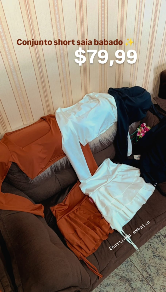 Conjunto short saia babado e blusa de manga longa 320 - #5