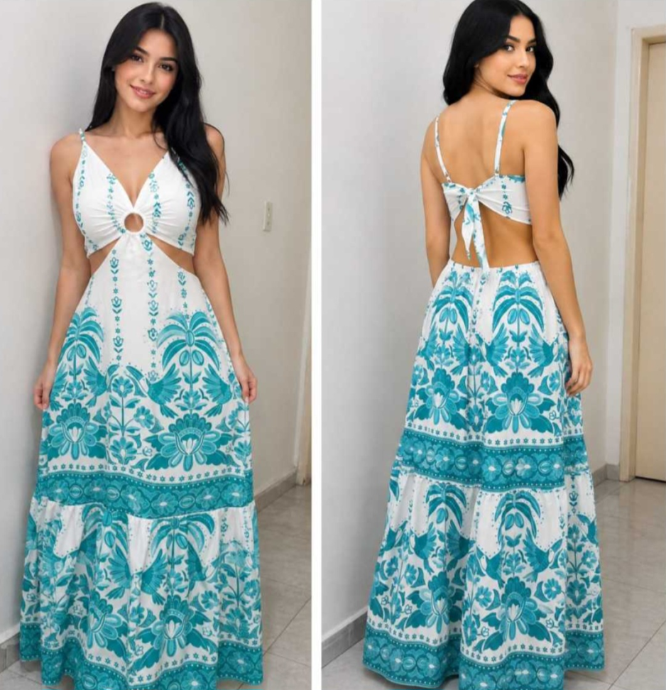 Vestido longo estampado 937