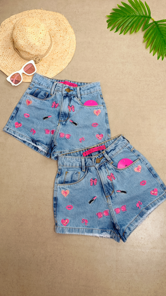 Short jeans bordado 880