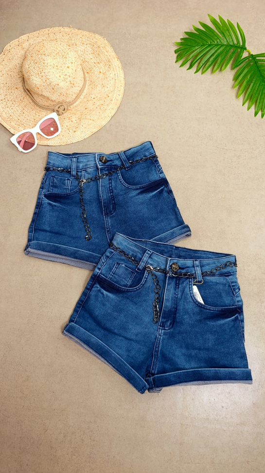 Short jeans com cinto 881
