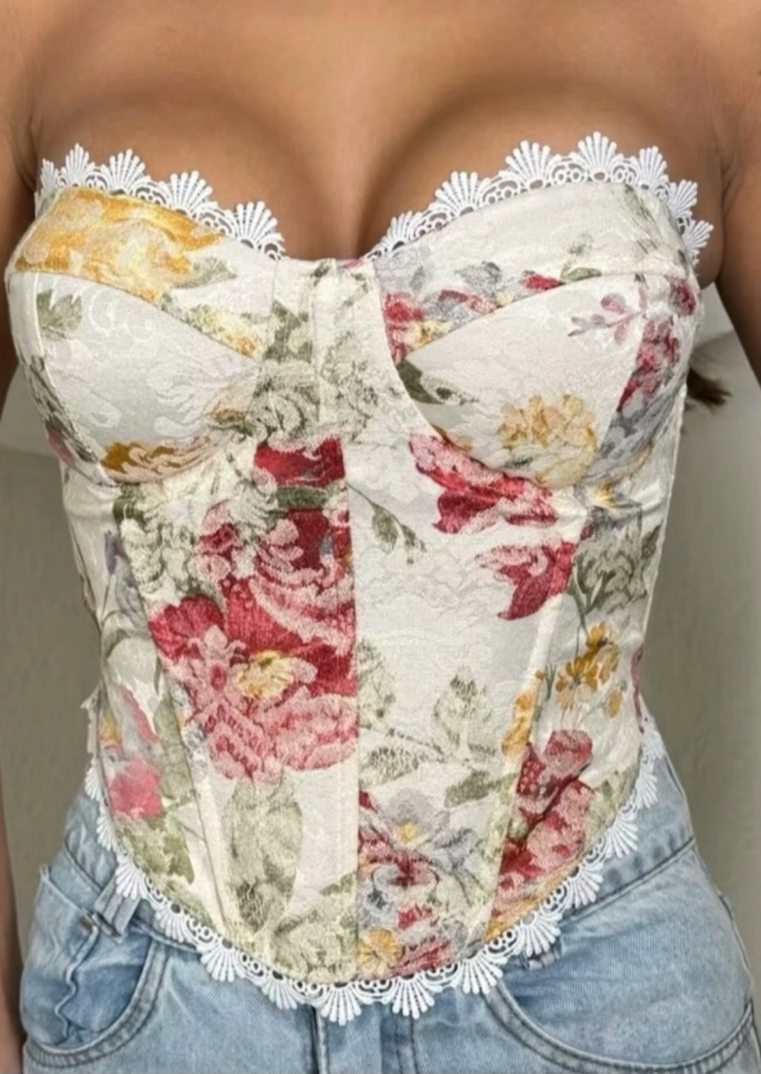 Corset texturizado estampado 962