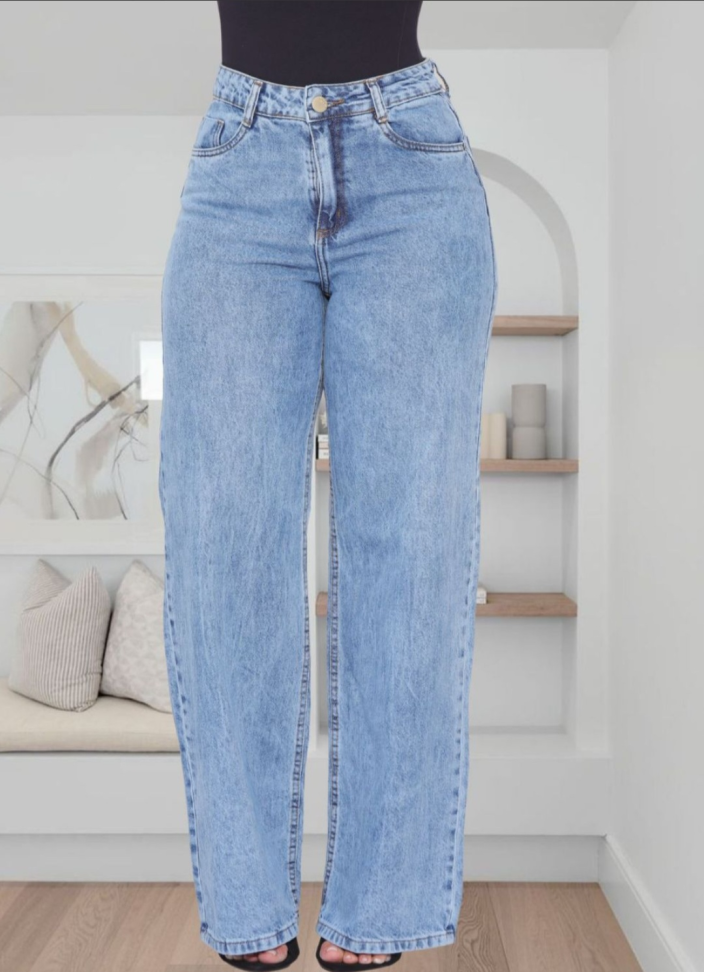 Calça wide leg marmorizada 992