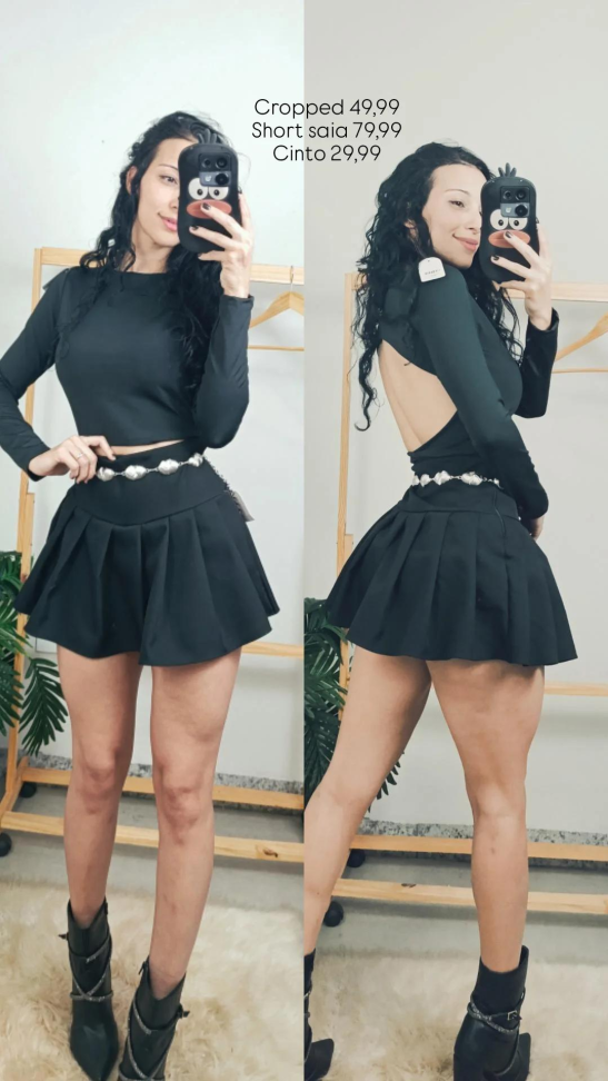 Short saia plinsado 536