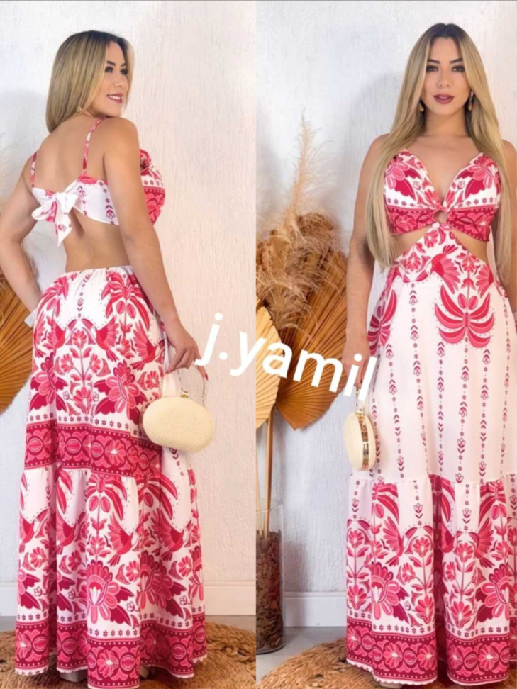 Vestido longo estampado 937