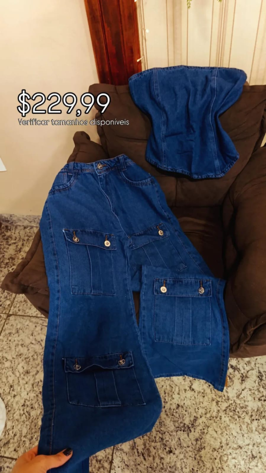 Conjunto jeans super cargo 357