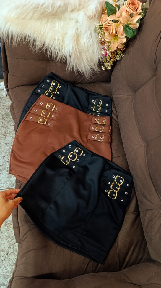 Short saia neoprene fivela 378