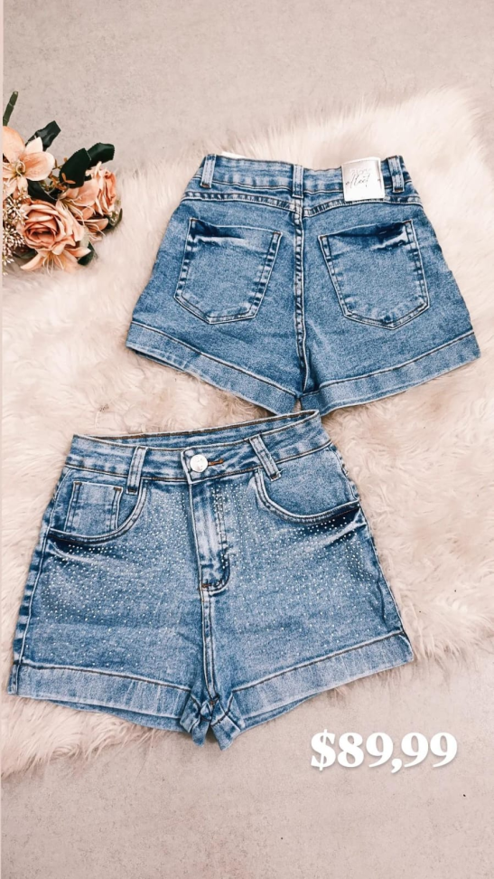 Short jeans strass 395