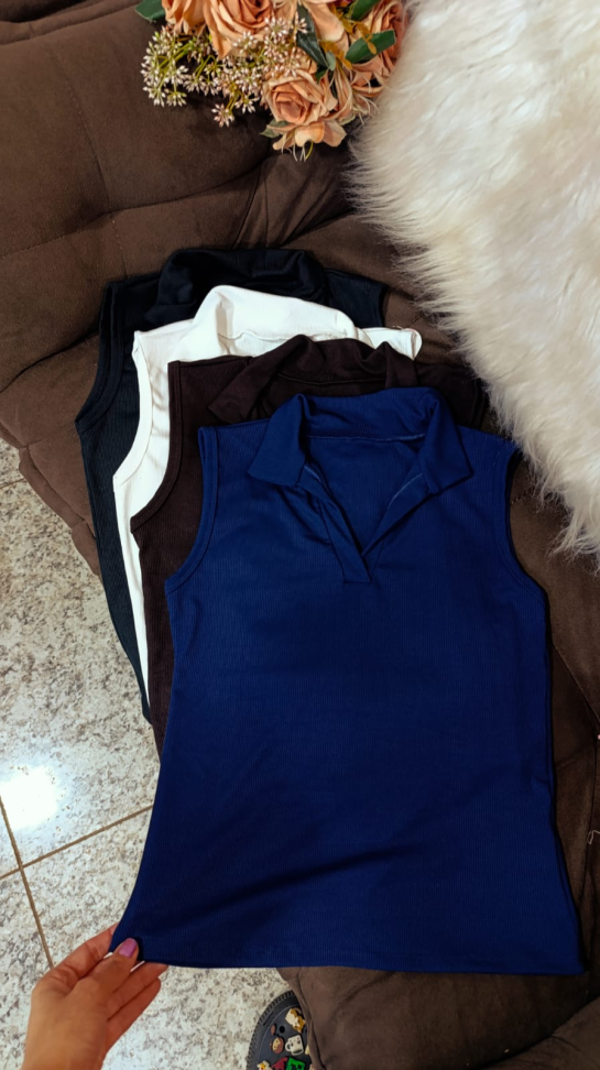 Regata ribaninha gola polo 404