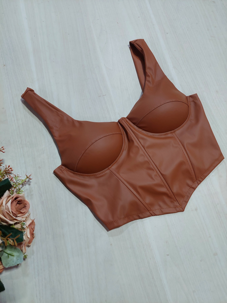 Cropped de couro 14642 - #5