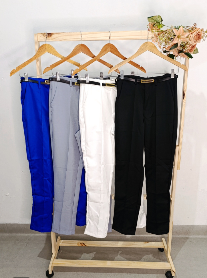 Calça alfaiataria reta com cinto 3515 - #3