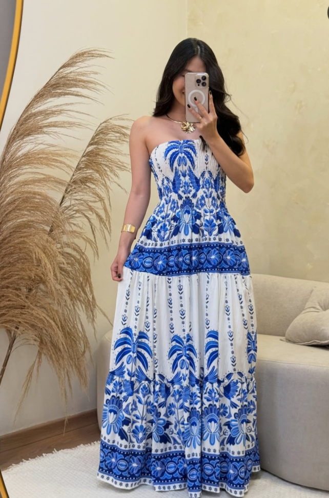 Vestido longo lastec estampado 20000540 - #2