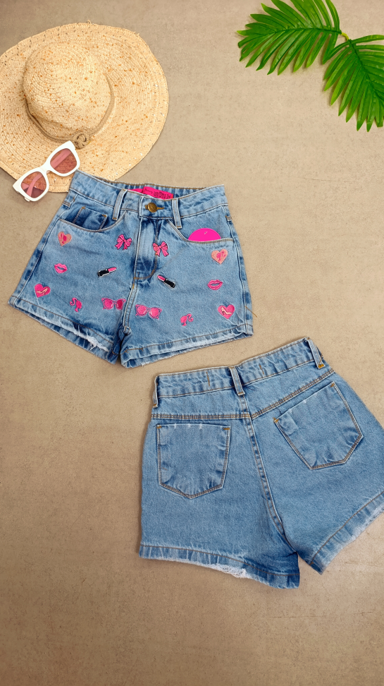 Short jeans bordado 880