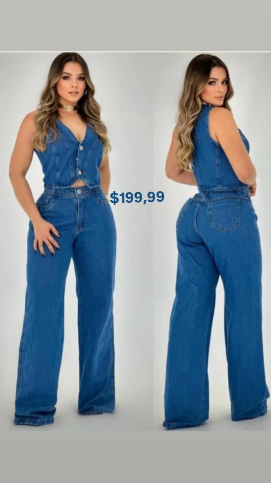 Conjunto jeans colete 358