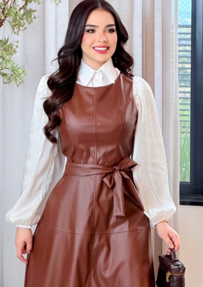 Vestido de couro longo 792 - #3