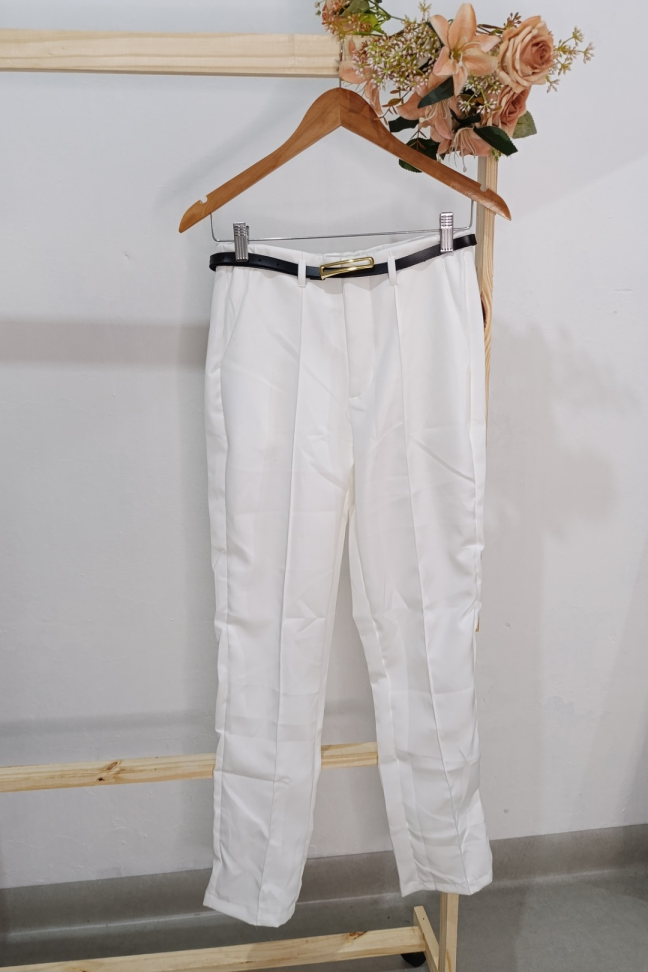 Calça alfaiataria reta com cinto 3515 - #2