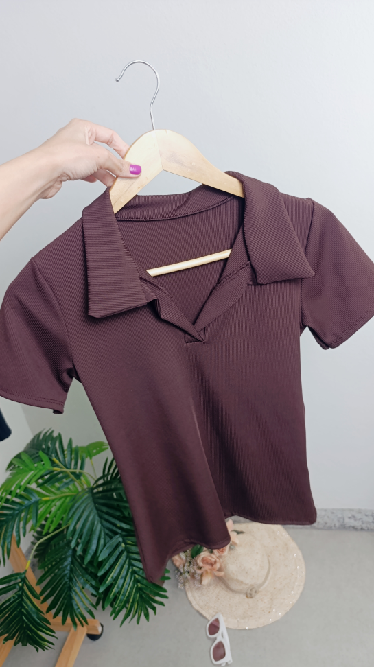 Blusa ribaninha gola polo 876 - #7