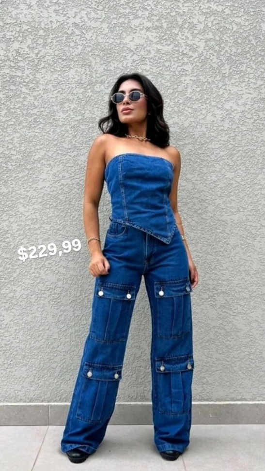Conjunto jeans super cargo 357