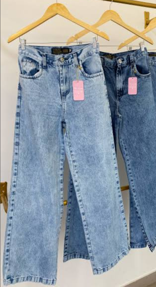 Calça wide leg marmorizada 992