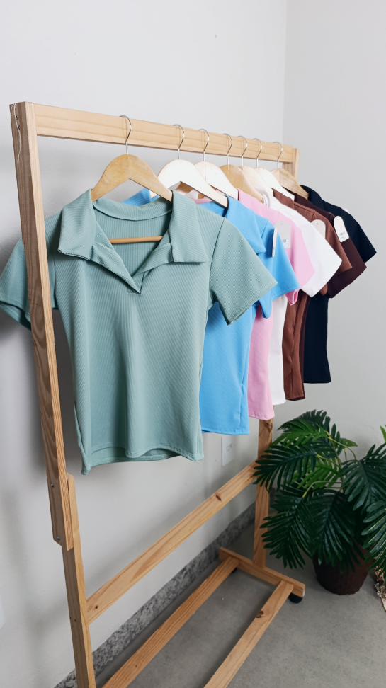 Blusa ribaninha gola polo 876