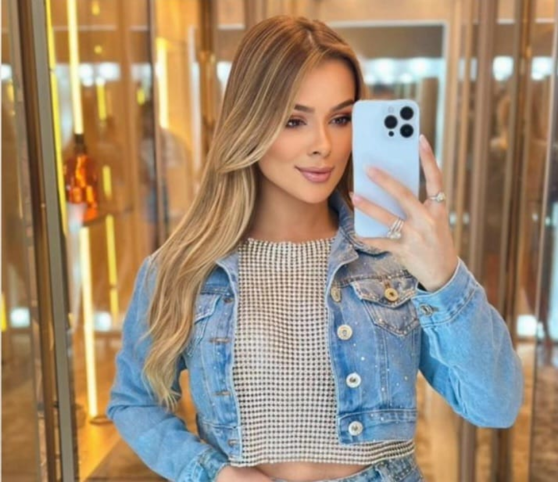 Jaqueta jeans strass 308