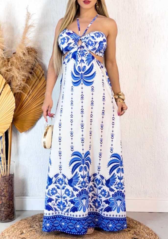 Vestido longo estampado 946