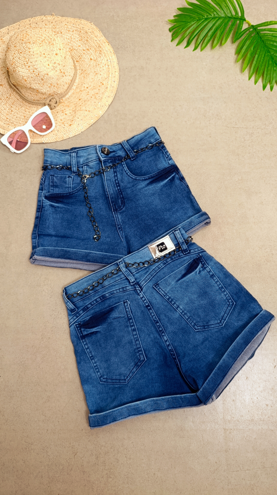 Short jeans com cinto 881