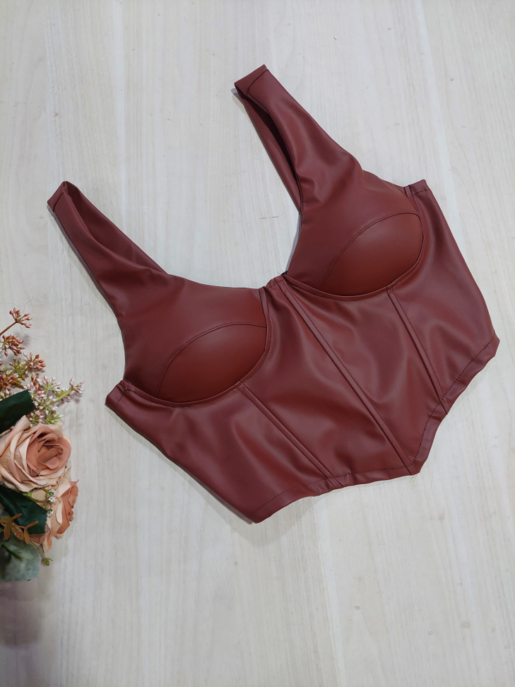 Cropped de couro 14642 - #4