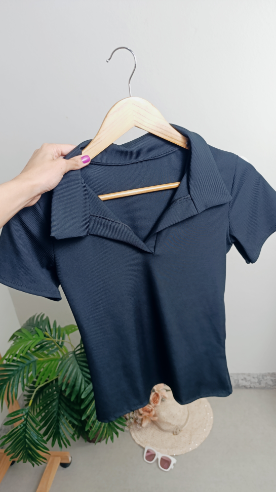 Blusa ribaninha gola polo 876 - #8
