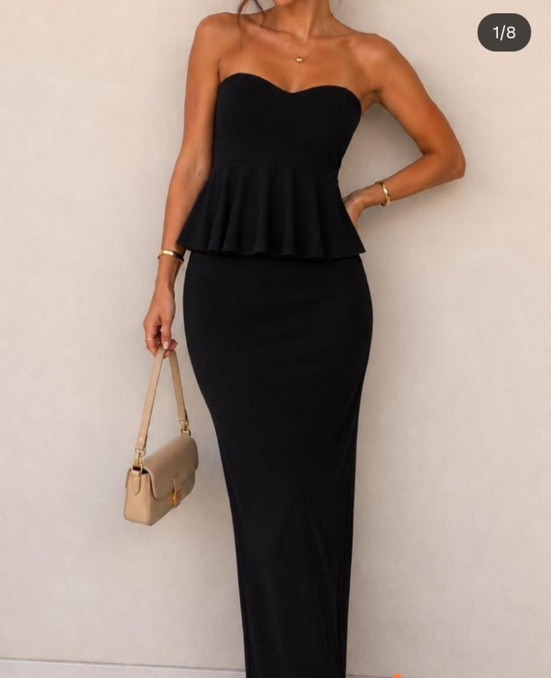 Conjunto peplum saia midi 855