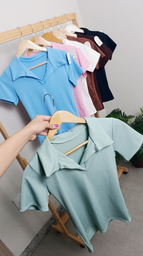 Blusa ribaninha gola polo 876