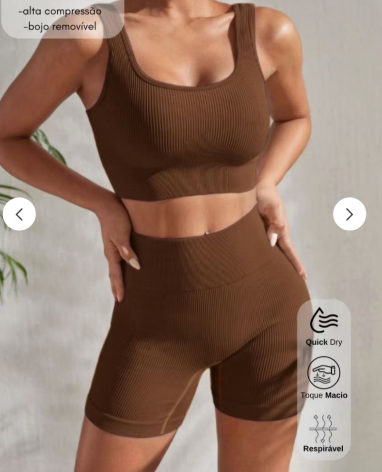 Conjunto Short e top canelado 20001373 - #1