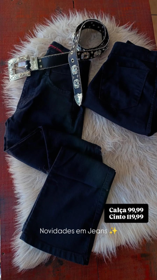 Calça jeans preta lisa 823