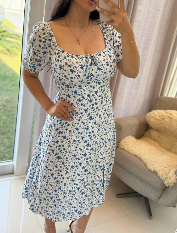 Vestido mid de florzinha de manguinha 20001378 - #4