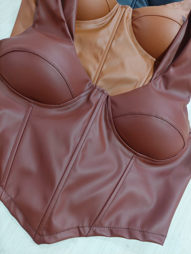 Cropped de couro 14642 - #3