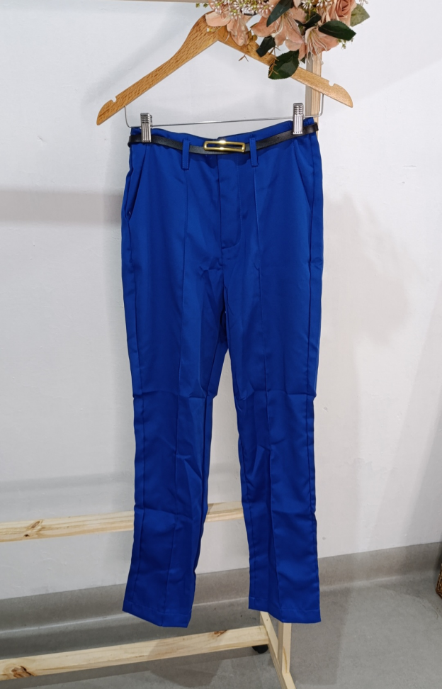 Calça alfaiataria reta com cinto 3515 - #4