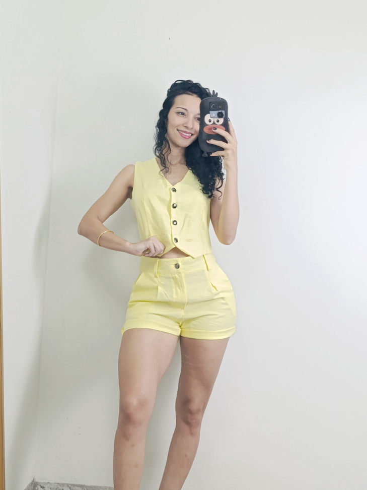 Conjunto alfaiataria short e colete 20000468 - #1